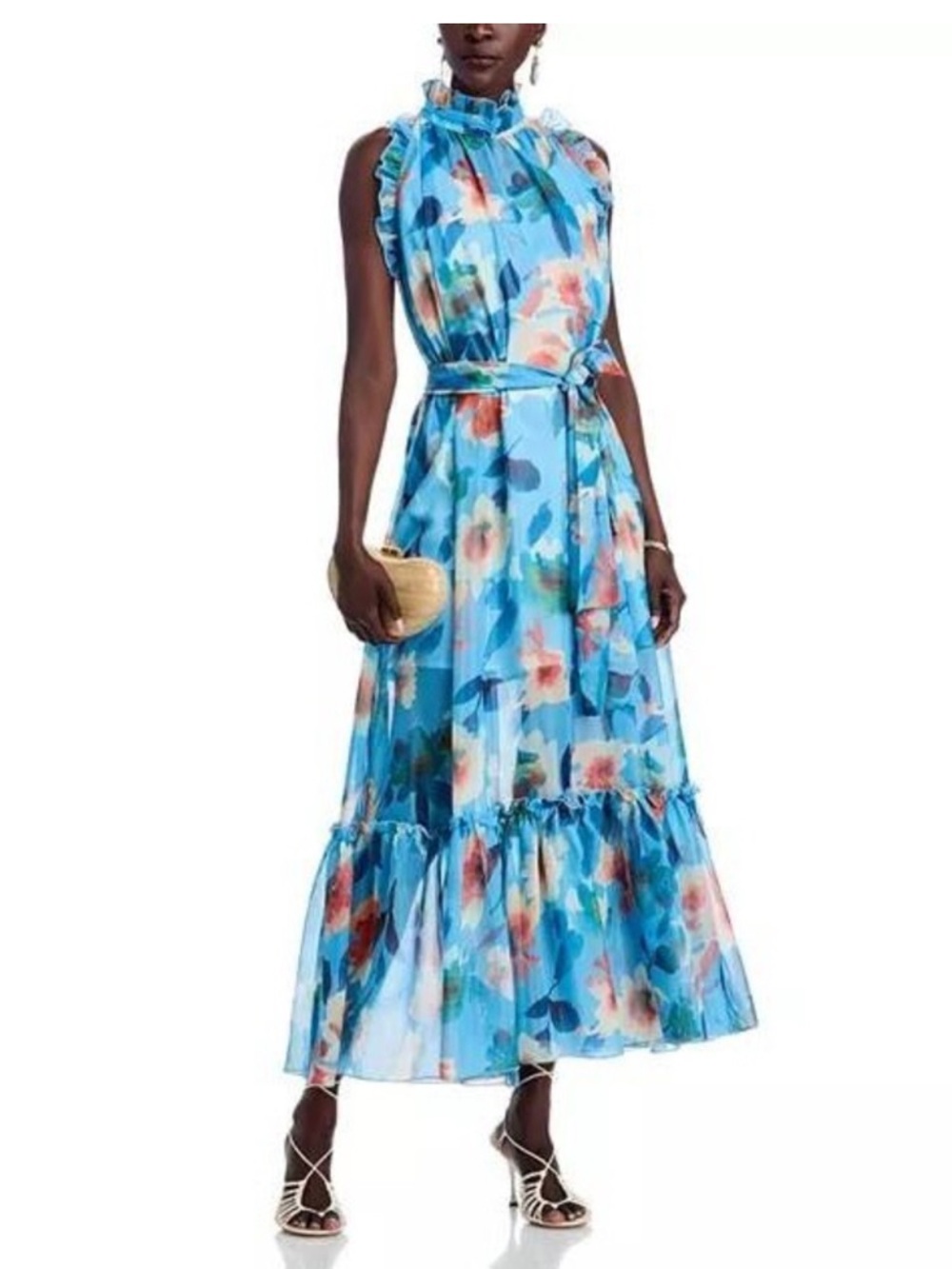 Nancy Yang Tiered Floral Maxi Dress